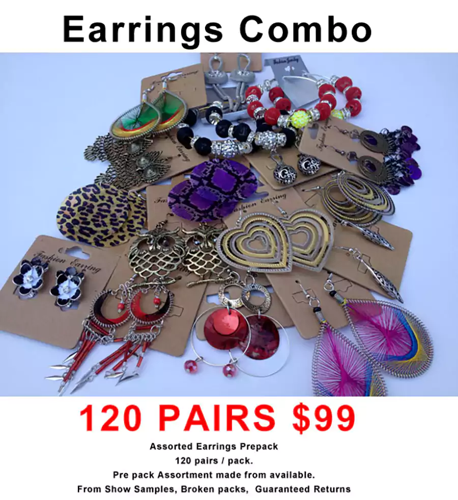 Earrings Combo - Closeout 120 Pcs.